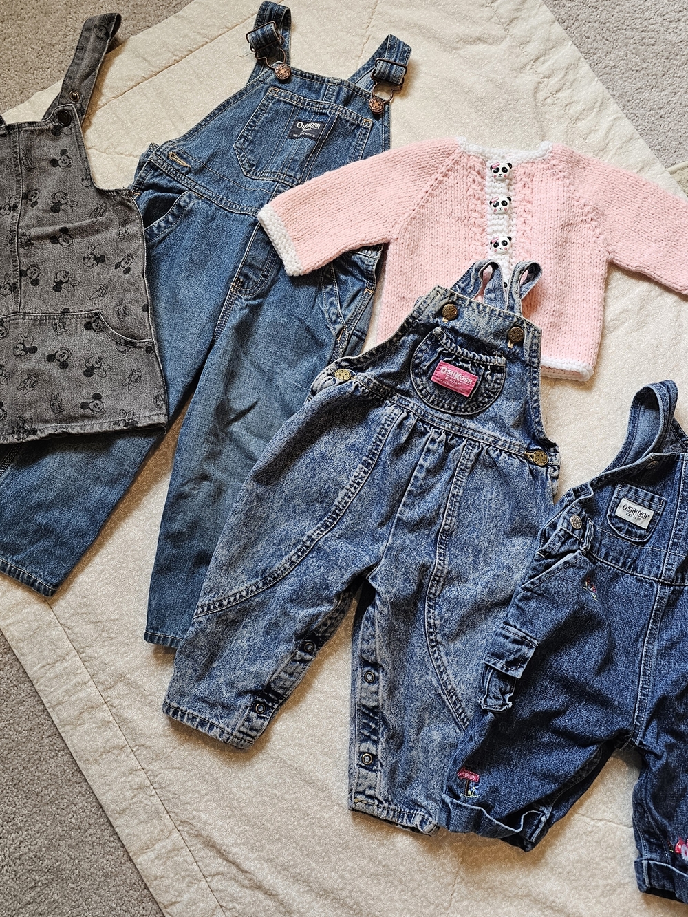 Vintage OshKosh B'gosh Blue Denim Overalls for Kids 3 Mos To 24 Mos